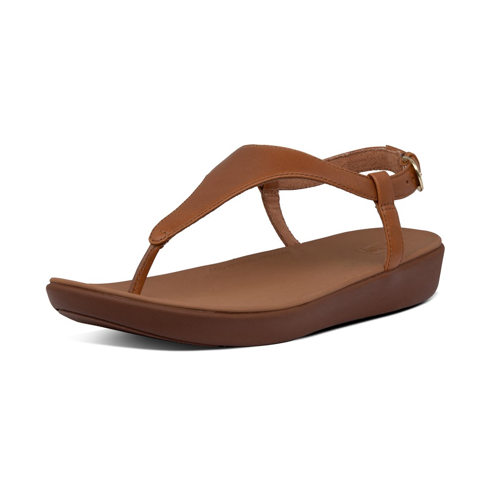 Fitflop Womens Sandals - Lainey Leather Back-strap - Brown - 079-ZNGLHB